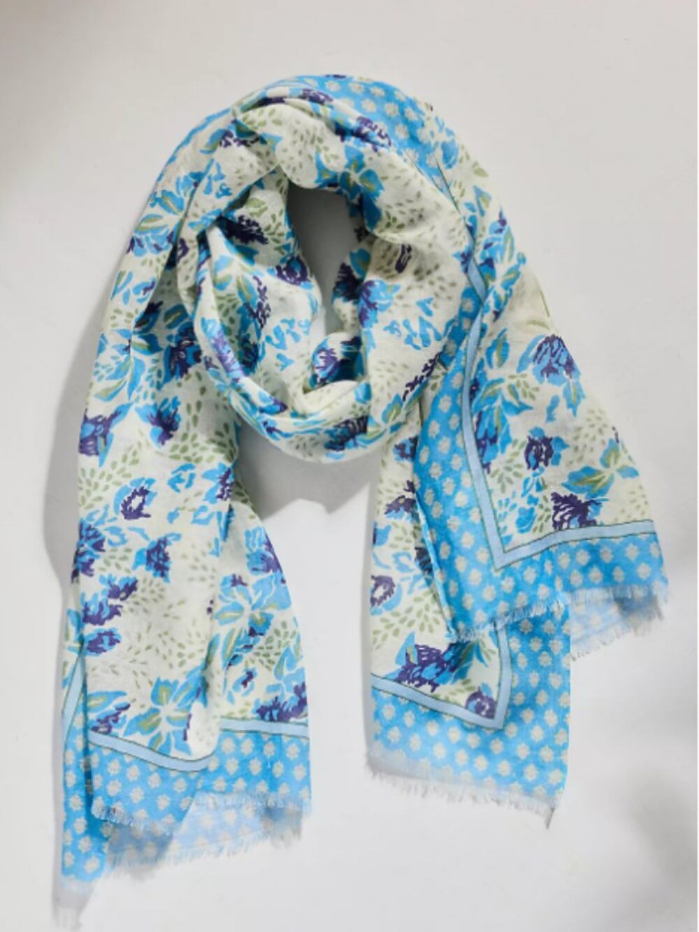 Anthropologie Terrain Print Border Floral Scarf